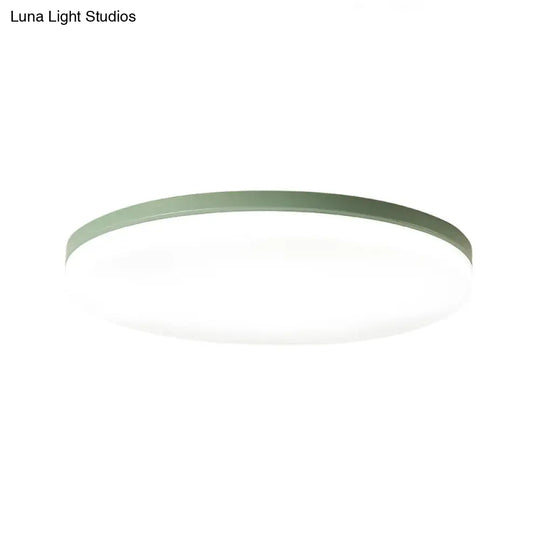 10’/15’/19’ W Macaron Metal Flush Ceiling Lamp In Green Pink White Or Yellow - Indoor Lighting