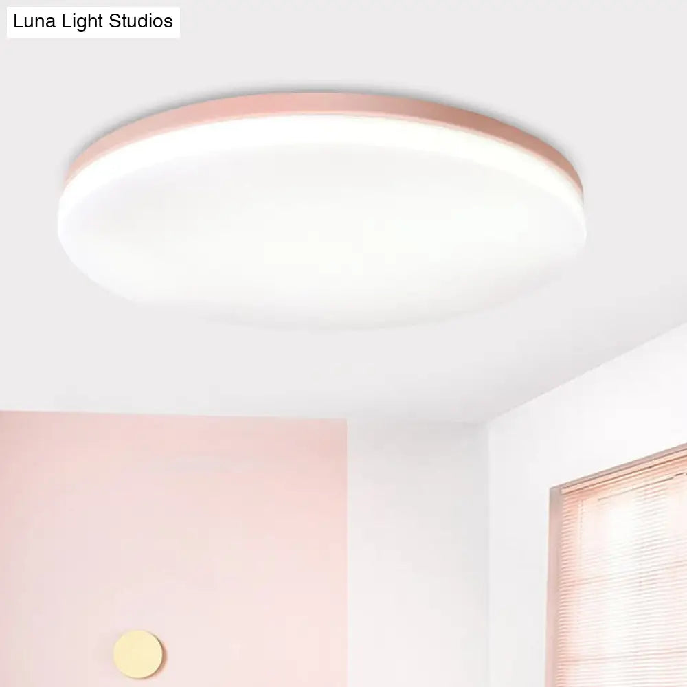 10/15/19 W Macaron Metal Flush Ceiling Lamp In Green Pink White Or Yellow - Indoor Lighting