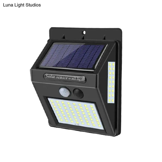 100 Leds Outdoor Solar Wall Lamp Pir Motion Sensor Porch Lights Ip65 Sunlight Powered For Street