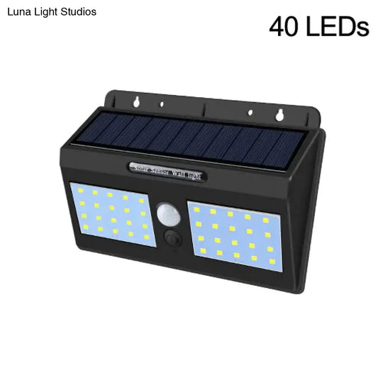 100 Leds Outdoor Solar Wall Lamp Pir Motion Sensor Porch Lights Ip65 Sunlight Powered For Street