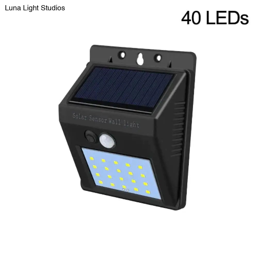 100 Leds Outdoor Solar Wall Lamp Pir Motion Sensor Porch Lights Ip65 Sunlight Powered For Street