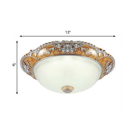 Minimalist Resin Ceiling Fixture With 2 Heads - Flush Mount Lighting For Bedroom