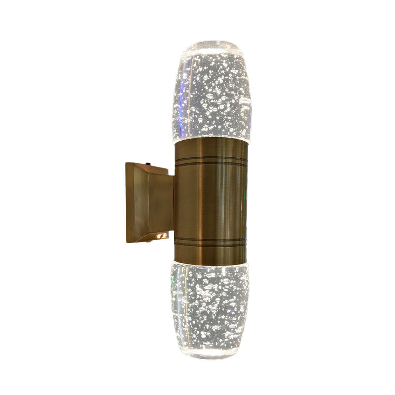 Modern Led Crystal Wall Sconce Light In Brass For Bedroom
