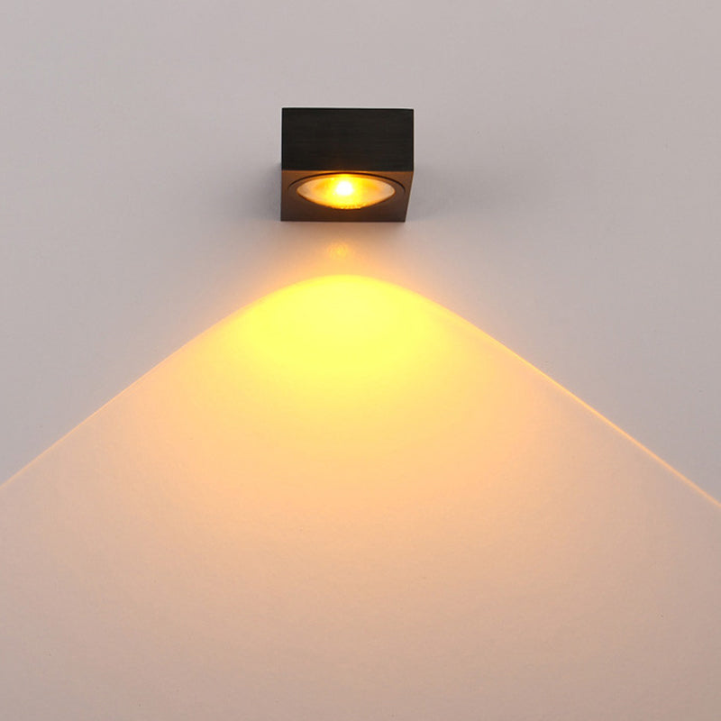 Modern Aluminum Rgb Wall Light - Black/Brushed Silver; Single/Double Sided Led; Ideal For Corridor