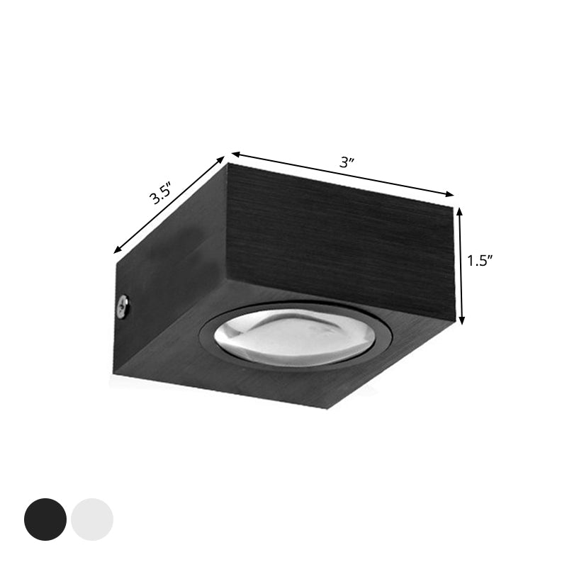 Modern Aluminum Rgb Wall Light - Black/Brushed Silver; Single/Double Sided Led; Ideal For Corridor