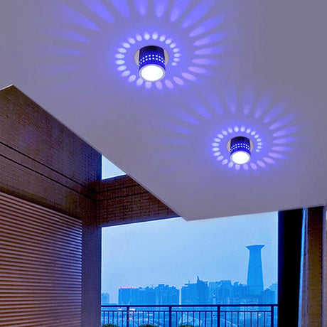 Color Changing Led Ceiling Light - Contemporary Metal Chrome Finish For Corridor