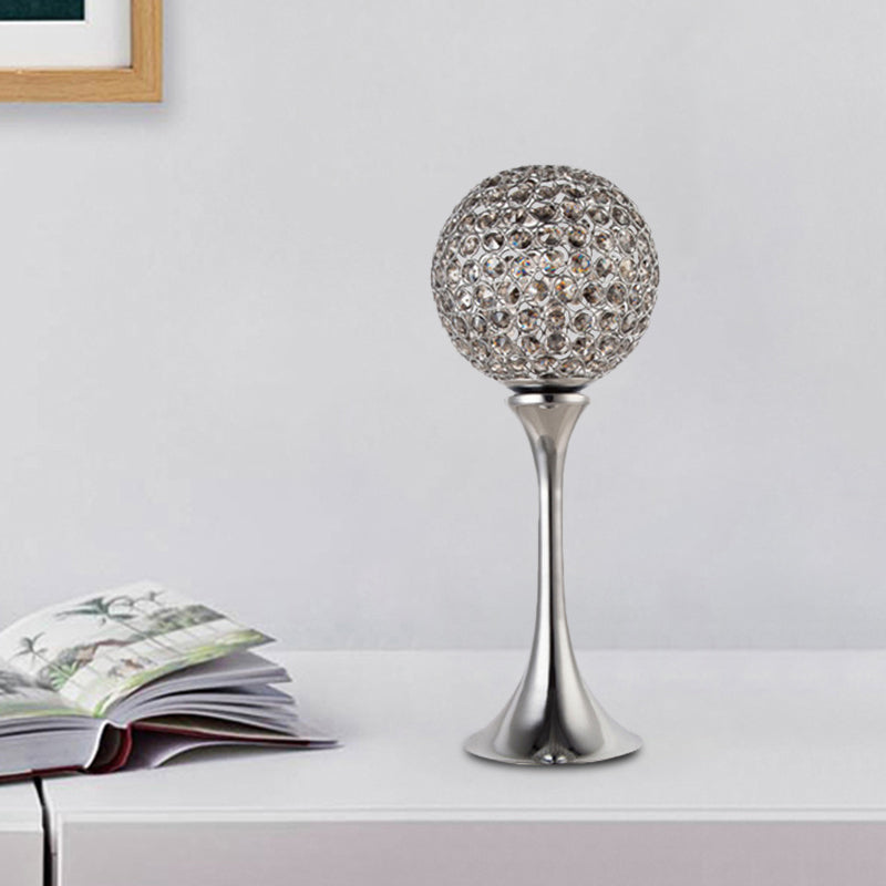 Prismatic Chrome Led Table Lamp With Modernist Sphere Design