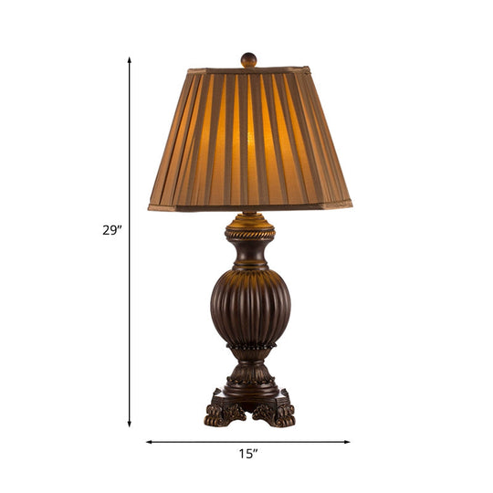 Rustic Style Tapered Dining Table Lamp With Brown Night Light 13/15 Wide