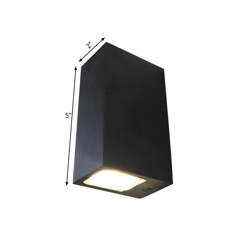 Modern Led Dual-Sided Wall Lamp - Black Rectangular Sconce With Metal Shade Blue/Purple/Yellow Light