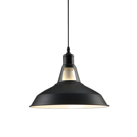 Metallic Pendant Light - Farmhouse Barn Shade Hanging Lamp (10.5/12/15 Inch) Wide 1 Fixture In