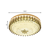 Modern Crystal Led Flushmount Ceiling Light For Dining Room - Black Drum Flush