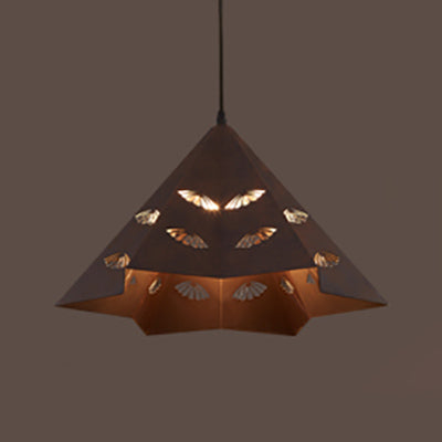 Black Triangle Metal Hanging Lamp For Restaurant With One Light And Industrial Style
