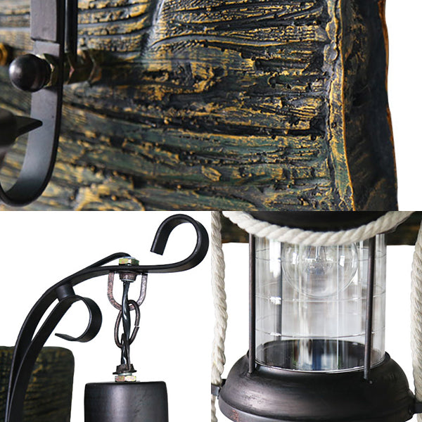 Industrial Clear Glass 2-Light Sconce: Black Kerosene Lighting Fixture For Bedroom