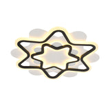 Nordic Style Led Acrylic Star Frame Flush Mount Ceiling Lamp In White/Black