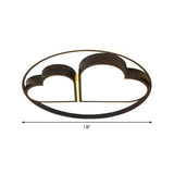 Nordic Style Led Flushmount Ceiling Light With Acrylic Shade - Black Finish Dual Loving Heart Design