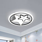 Nordic Acrylic Led Dual Star Flush Lighting For Bedroom Ceiling - White/Black