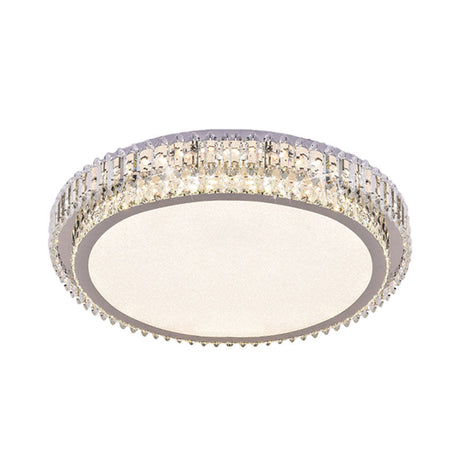 Crystal Block Led Ceiling Flush Mount With Clear Round Design - Sleek And Simplicity Lighting For