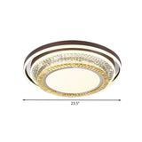 Modern Brown Flush Mount Crystal Block Led Lamp For Living Room