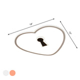 Minimalist Loving Heart Ultrathin Led Ceiling Light - Pink/White