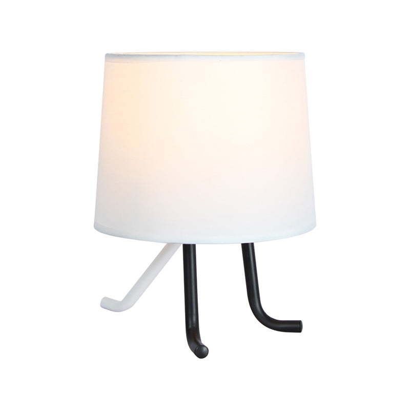 Nordic Style Fabric Nightstand Light Table Lamp With 3 Legs - Flaxen/White Ideal For Bedroom