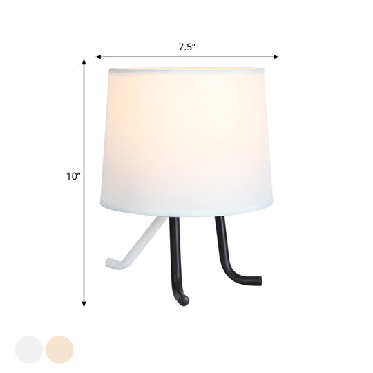 Nordic Style Fabric Nightstand Light Table Lamp With 3 Legs - Flaxen/White Ideal For Bedroom