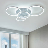 Modern Acrylic Led Flush Ceiling Light With Halo-Like Ring - White 2/3/5 Lights