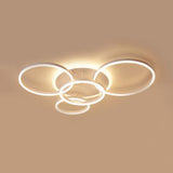 Modern Acrylic Led Flush Ceiling Light With Halo-Like Ring - White 2/3/5 Lights 5 /