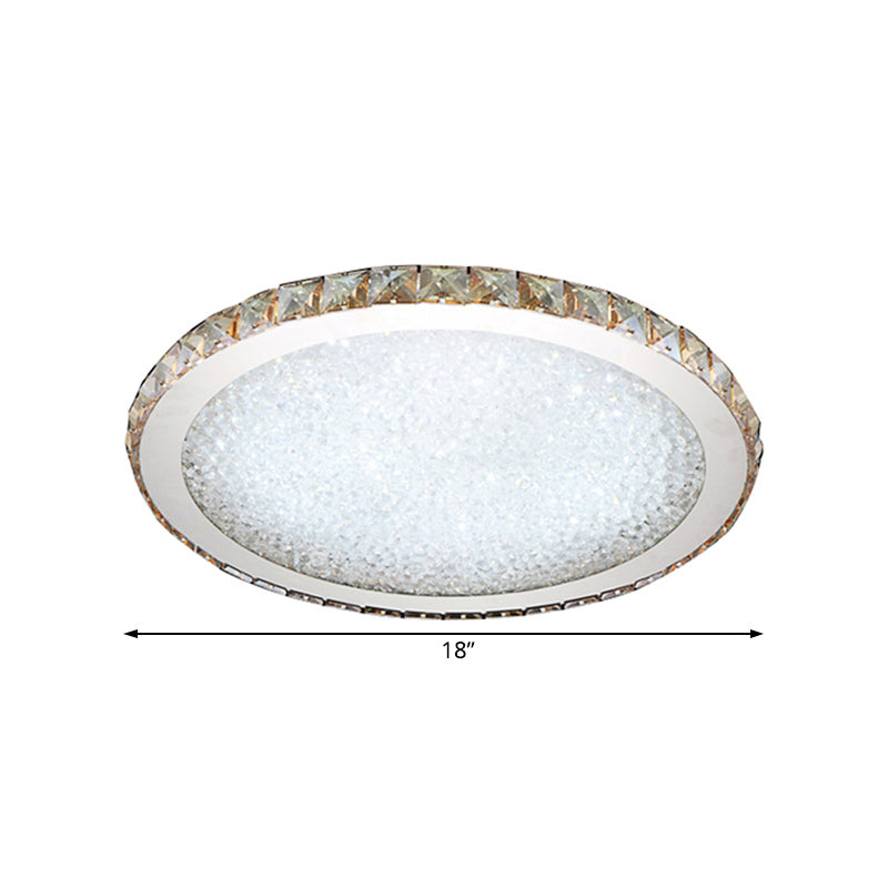 8.5/14/18 Wide Modern Crystal Led Ceiling Light Fixture - Flush Mount Clear/Amber Warm/White