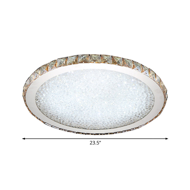 8.5/14/18 Wide Modern Crystal Led Ceiling Light Fixture - Flush Mount Clear/Amber Warm/White