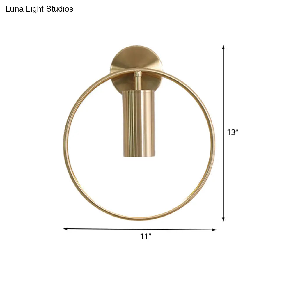 11/15 Metal Gold Wall Mount Vintage Flush Sconce With 1 Bulb In Warm/White/Natural Light