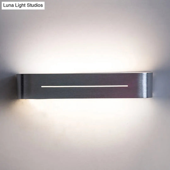 11/15 Modern Led Wall Washer Light - Silver Rectangular Sconce Fixture With Aluminum Shade