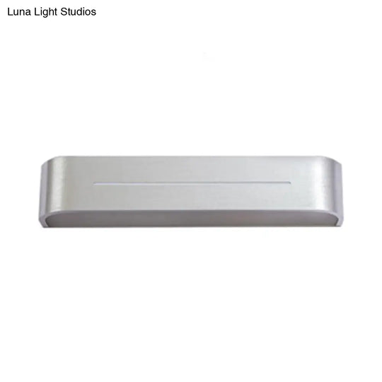 11/15 Modern Led Wall Washer Light - Silver Rectangular Sconce Fixture With Aluminum Shade