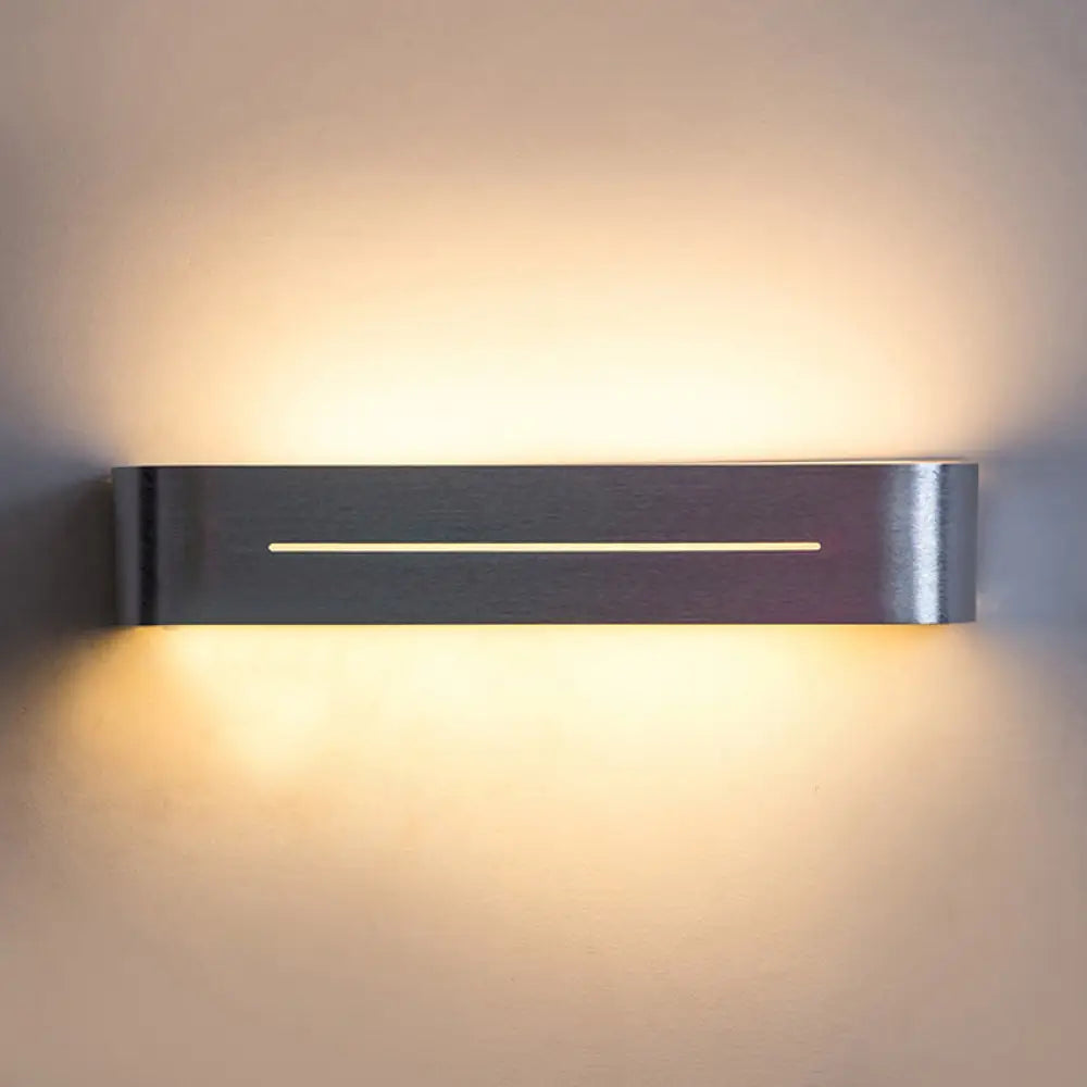 11/15 Modern Led Wall Washer Light - Silver Rectangular Sconce Fixture With Aluminum Shade