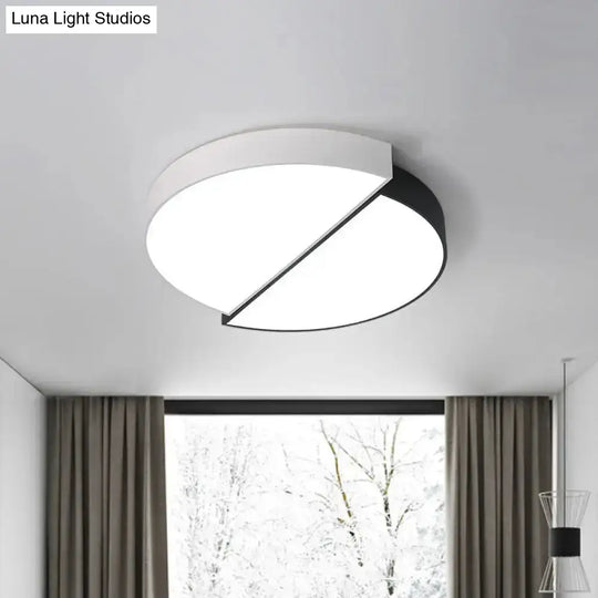 11’/19’/23’ Nordic Acrylic Led Ceiling Lamp - Black-White Flush Mount For Bedroom