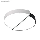 11’/19’/23’ Nordic Acrylic Led Ceiling Lamp - Black-White Flush Mount For Bedroom