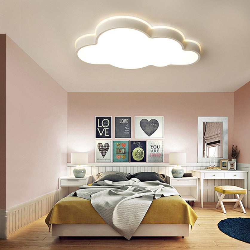White Cloud Slim Led Ceiling Light - Elegant & Modern Aesthetic For Adult Baby Room / 21.5