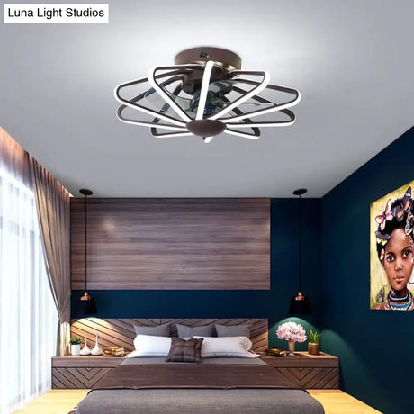 110V Lamp Creative Restaurant Fan Lamp Living Room Bedroom Integrated Ceiling Lamp Ceiling