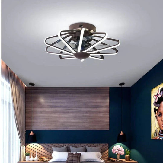 110V Lamp Creative Restaurant Fan Lamp Living Room Bedroom Integrated Ceiling Lamp