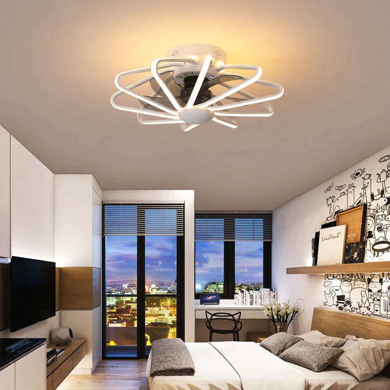 110V Lamp Creative Restaurant Fan Living Room Bedroom Integrated Ceiling