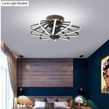 110V Lamp Creative Restaurant Fan Lamp Living Room Bedroom Integrated Ceiling Lamp Ceiling