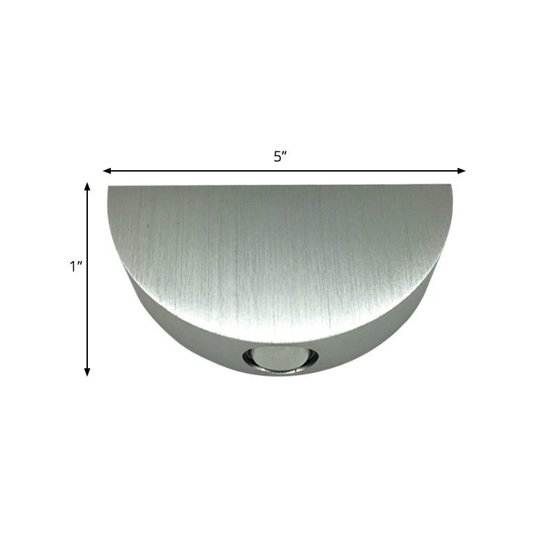 Minimalist Aluminum Led Half-Circle Wall Light Kit - Silver Sconce With Blue/Red/Multi-Colored