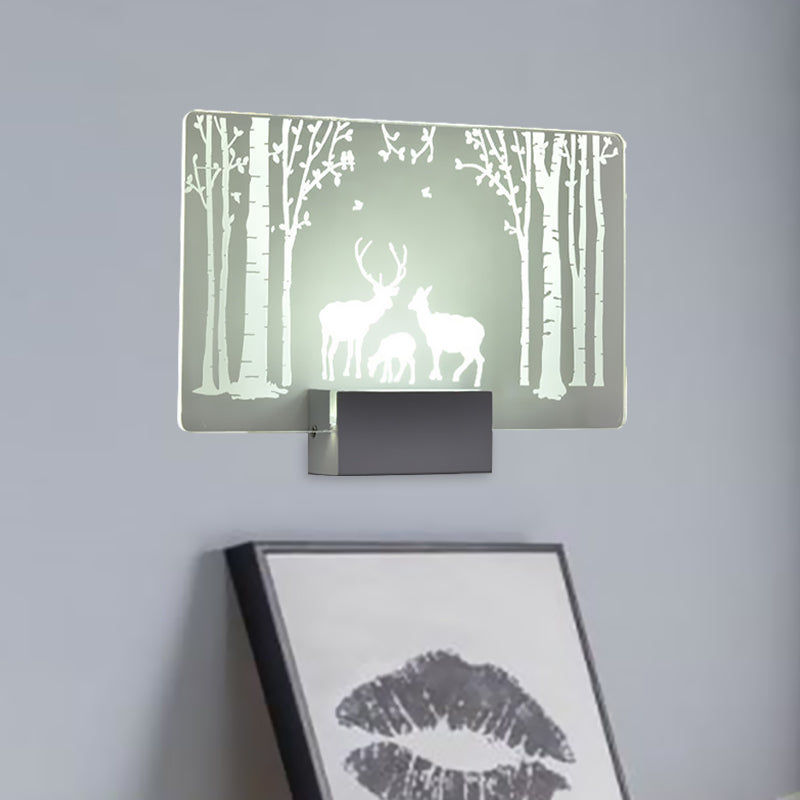 Coconut Tree/Elk Led Wall Mount Lamp With Aluminum Shade For Bedroom Artistry Lighting Clear / Elk