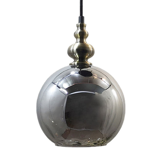 Contemporary Hammered Glass Globe Pendant Light For Boutique Kitchen