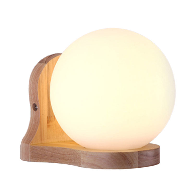 Sphere Sconce Lighting: Elegant Balcony Study Room Milk Glass Wall Lamp