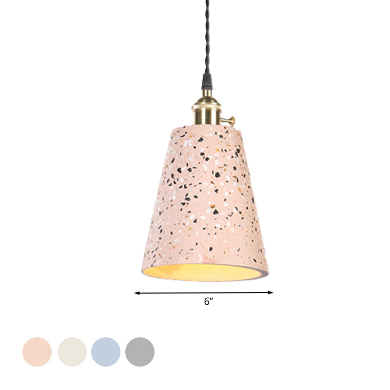 Contemporary Cement Pendant Ceiling Light: Tapered Shade Hanging Light for Cafes