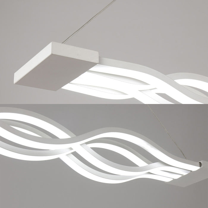 Sleek 25.5/39 Acrylic Curly Chandelier Led Ceiling Light For Island With Multiple Options