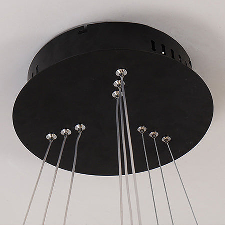 Contemporary Black/Brown Ring Pendant Chandelier With Acrylic Led Lights - 2/3/4 Options In