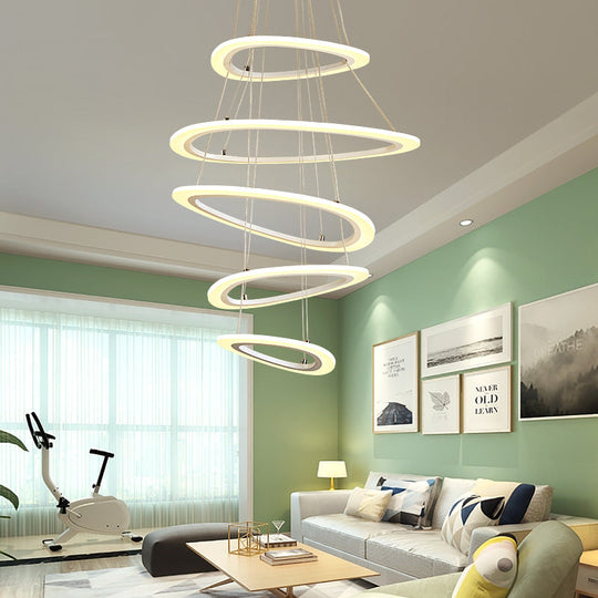 Modern Led Acrylic Triangle Ceiling Pendant Light Fixture - 1/2/3-Heads In Warm/White Lighting