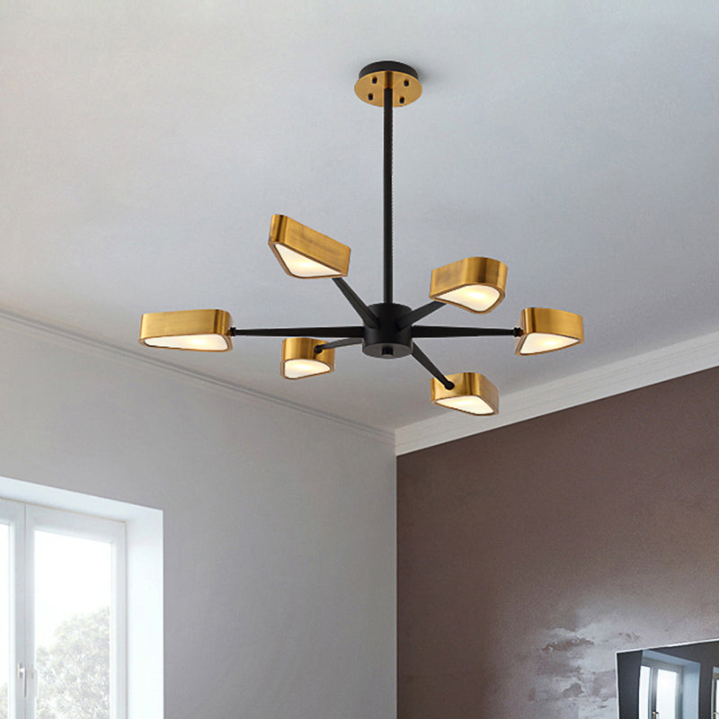 Modern Gold Chandelier Triangle Hanging Lamp - 6/8 Lights Pendant Light For Dining Room 6 /