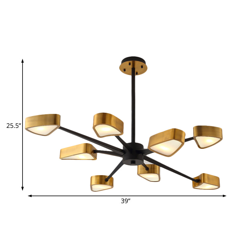 Modern Gold Chandelier Triangle Hanging Lamp - 6/8 Lights Pendant Light For Dining Room